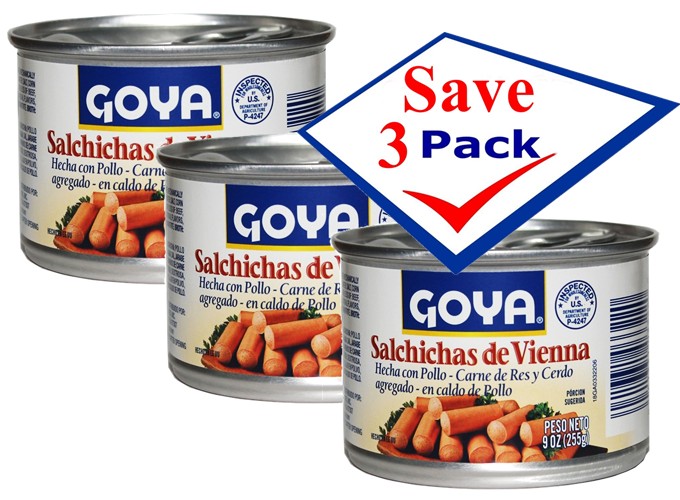 GOYA Vienna Sausage Salchichas 9 oz Pack of 3